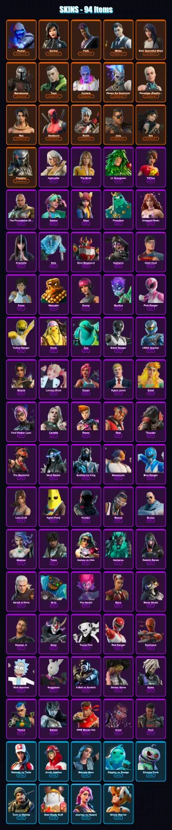 [SWITCH/XBOX/PSN/PC] | Fusion | Sorana | Fade | Midas | Gear Specialist Maya | 94 skin | 93 pickaxe | 76 emote | 84 glider | Lv1067 — Game account