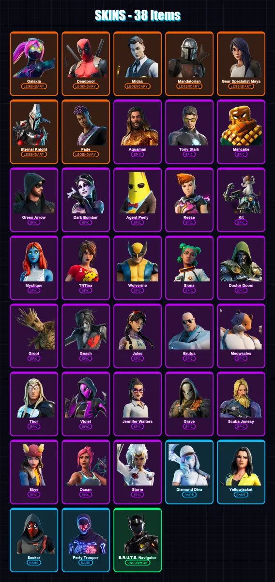 [PC/PSN] | Galaxia | Deadpool | Midas | Mandalorian | Gear Specialist Maya | 38 skin | 34 pickaxe | 22 emote | 31 glider | Lv536 — Fortnite account