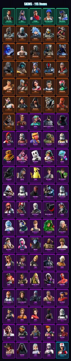 [PC/XBOX/PSN] | John Wick | Glow | Prodigy | Blue Team Leader | Blue Striker | 115 skin | 109 pickaxe | 97 emote | 107 glider | Lv1564