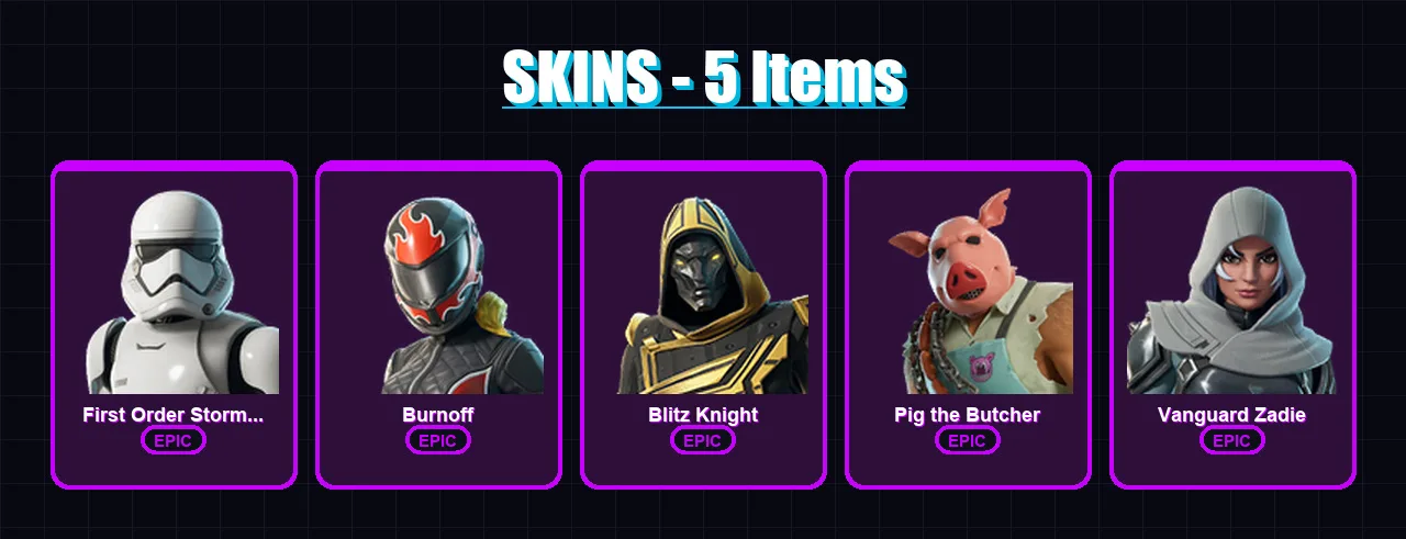 [PC/XBOX/PSN] | First Order Stormtrooper | Burnoff | Blitz Knight | 5 skin | Lv191