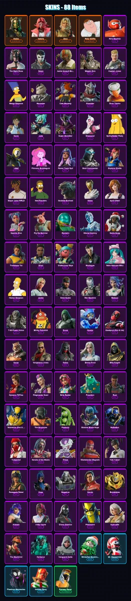 [PS4/PS5/XBOX/PC] | Hades | Valeria | Zeus | Peter Griffin | Hero Baymax | 88 skin | 141 pickaxe | 88 emote | 91 glider | Lv1218 — Fortnite account