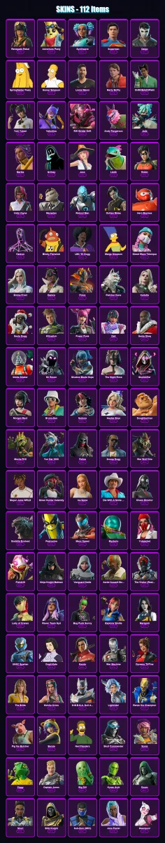 [PC/PSN] | Renegade Rebel | Adventure Peely | Synthwave | Superman | Daigo | 112 skin | 136 pickaxe | 105 emote | 76 glider | Lv1433 — Fortnite account