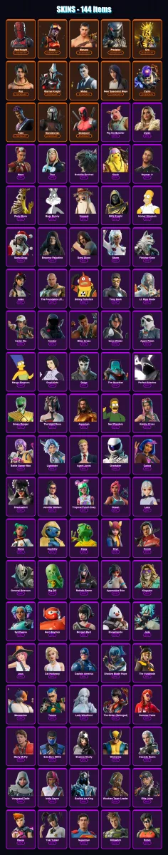 [PS4/PS5/XBOX/PC] | Red Knight | Blaze | Menace | Predator | Oro | 144 skin | 174 pickaxe | 113 emote | 122 glider | Lv2113
