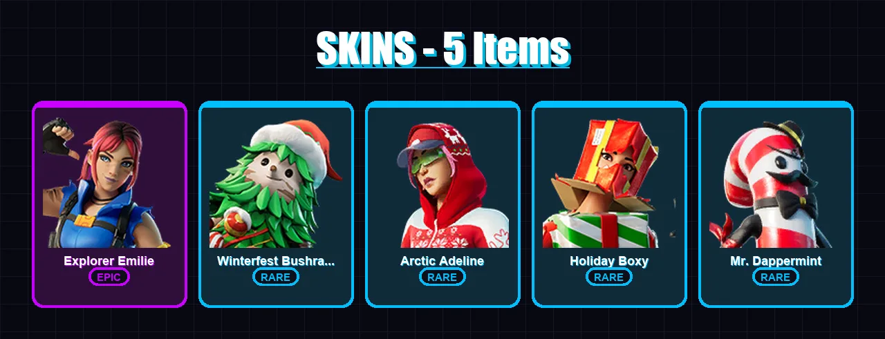 [PC/XBOX/PSN] | Explorer Emilie | Winterfest Bushranger | Arctic Adeline | 5 skin | Lv55