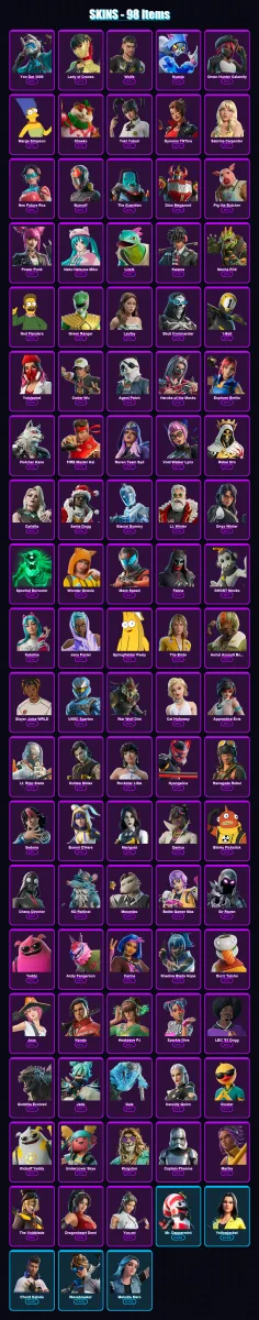 [PC/PSN] | Yon Dar 3000 | Lady of Cranes | Wolfe | Nyanja | Omen Hunter Calamity | 98 skin | 131 pickaxe | 77 emote | 66 glider | Lv601