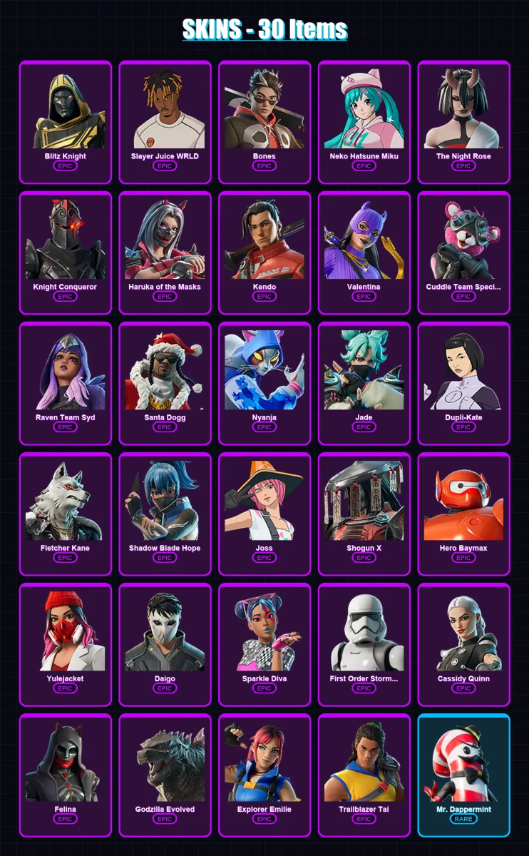 [SWITCH/XBOX/PSN/PC] | Blitz Knight | Slayer Juice WRLD | Bones | 30 skin | Lv633