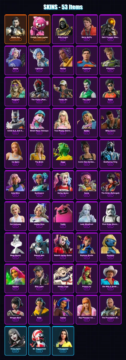 [PC/PSN] | Midas Rex | Cuddle Team Leader | Blitz Knight | 53 skin | Lv577