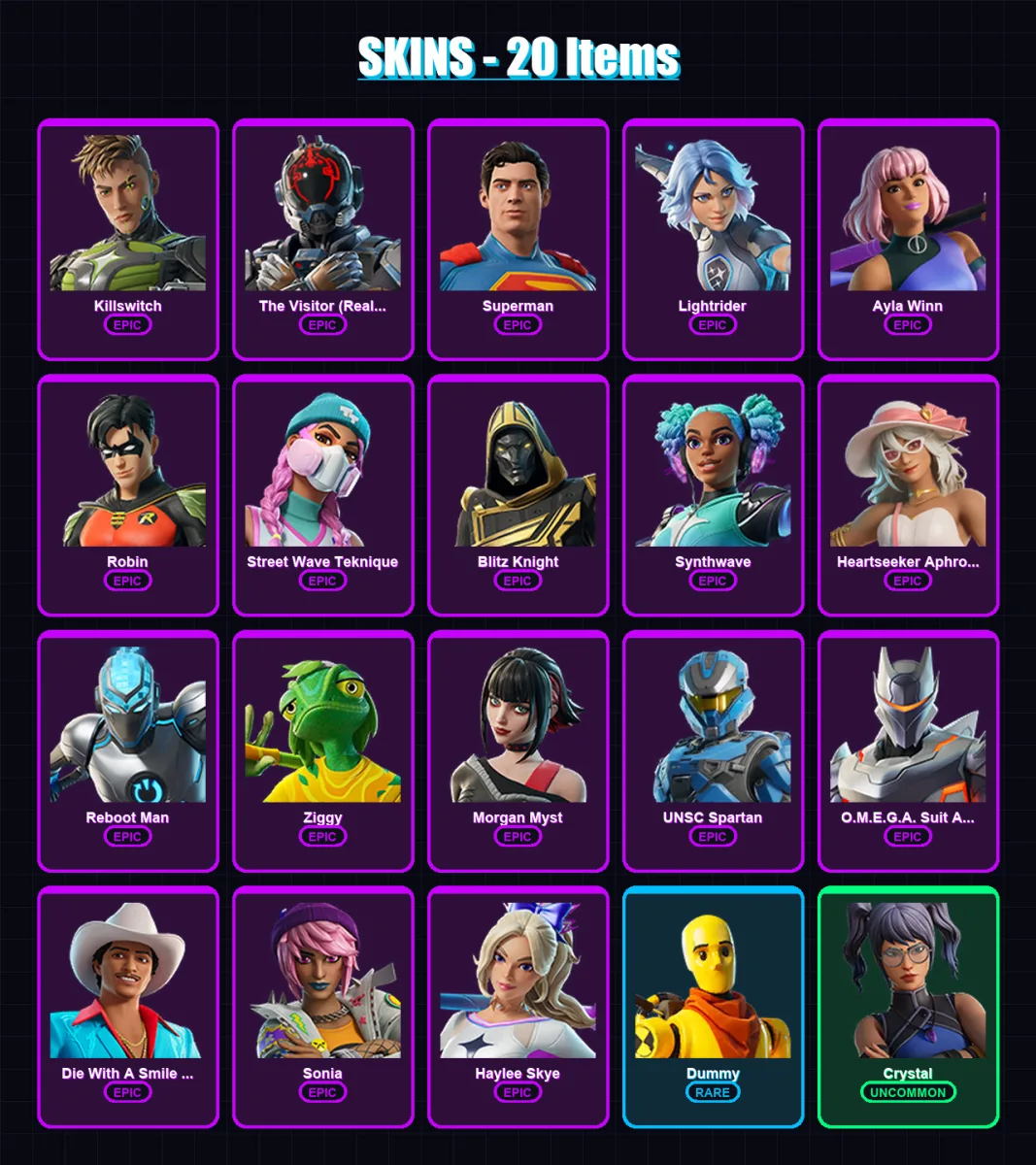 [PS4/PS5/XBOX/PC] | Killswitch | The Visitor (Reality Unknown) | Superman | 20 skin | Lv532