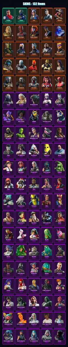 [PS4/PS5/XBOX/PC] | Prodigy | Trilogy | Lynx | Midas | Calamity | 132 skin | 190 pickaxe | 153 emote | 168 glider | Lv2719