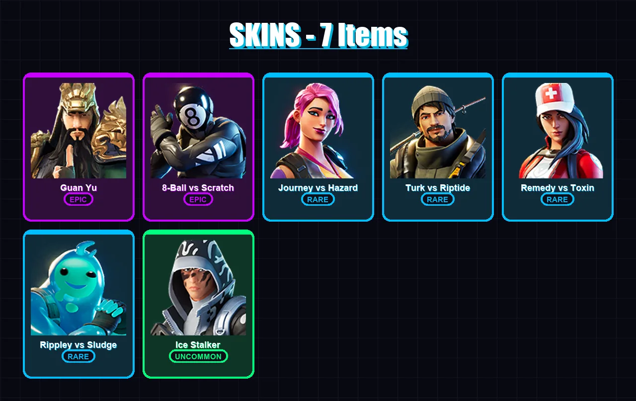 [PS4/PS5/PC] | Guan Yu | 8-Ball vs Scratch | Journey vs Hazard | 7 skin | Lv319