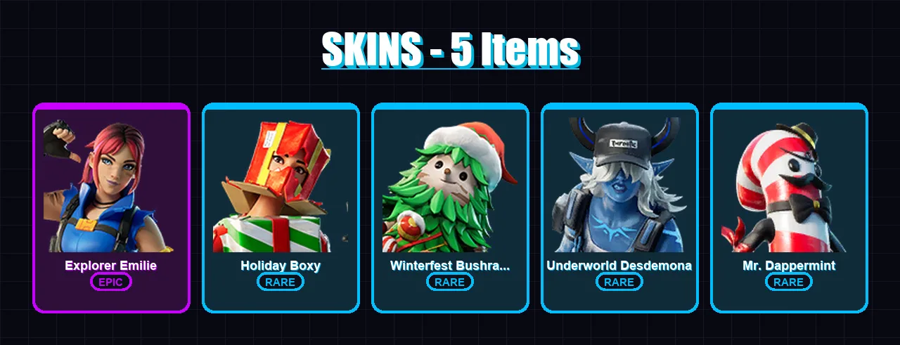 [PS4/PS5/XBOX/PC] | Explorer Emilie | Holiday Boxy | Winterfest Bushranger | 5 skin | Lv75