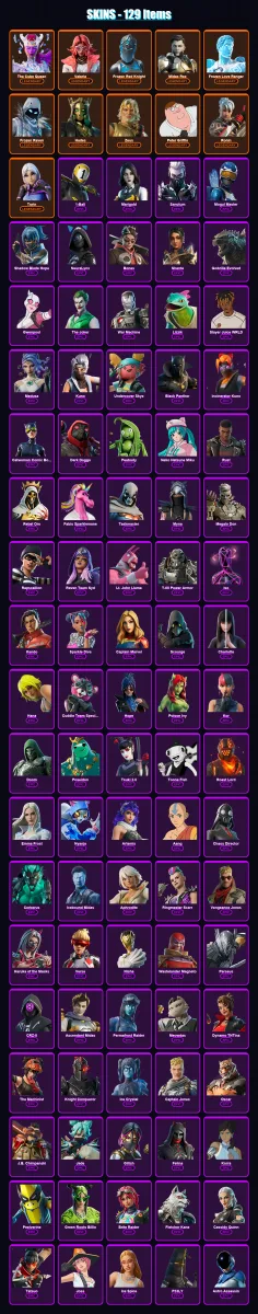 [PC/XBOX/PSN] | The Cube Queen | Valeria | Frozen Red Knight | Midas Rex | Frozen Love Ranger | 129 skin | 110 pickaxe | 96 emote | 74 glider | Lv80
