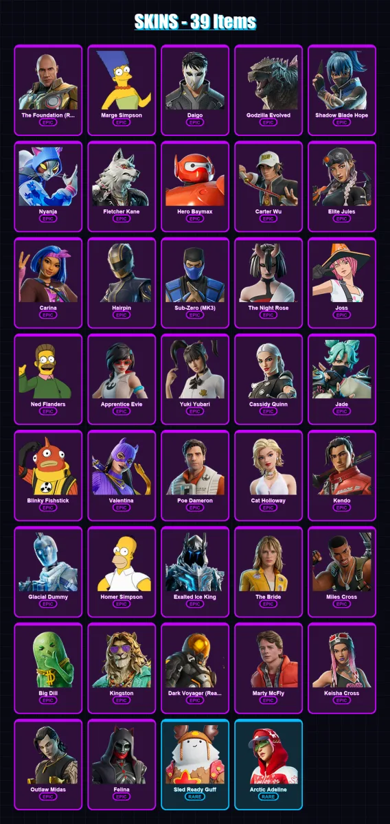 [PS4/PS5/XBOX/PC] | The Foundation (Reforged) | Marge Simpson | Daigo | 39 skin | Lv890