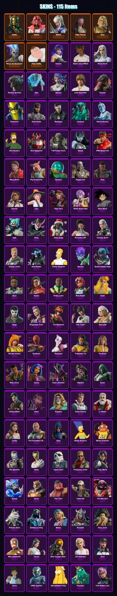 [PC/XBOX/PSN] | Hades | Valeria | Mizuki | Kado Thorne | Zeus | 115 skin | 154 pickaxe | 128 emote | 111 glider | Lv1498