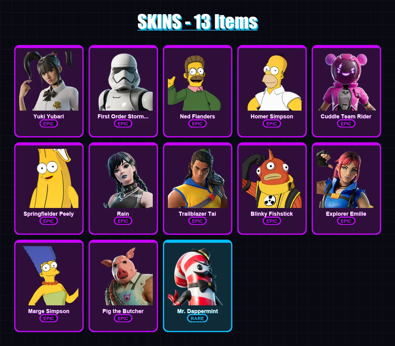 [PC/XBOX] | Yuki Yubari | First Order Stormtrooper | Ned Flanders | 13 skin | Lv388