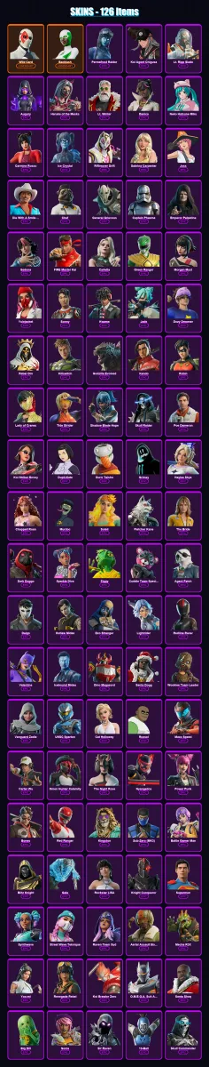 [PC/XBOX/PSN] | Wild Card | Backlash | Permafrost Raider | 126 skin | Lv1403
