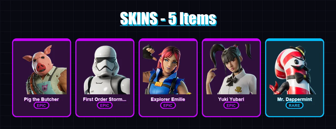 [PC/PSN] | Pig the Butcher | First Order Stormtrooper | Explorer Emilie | 5 skin | Lv132