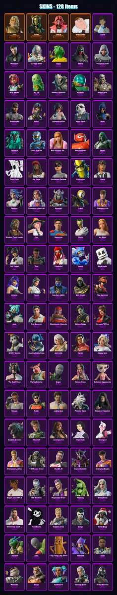 [PC/PSN] | Zeus | Hades | Valeria | Peter Griffin | Korra | 128 skin | 169 pickaxe | 138 emote | 109 glider | Lv1818