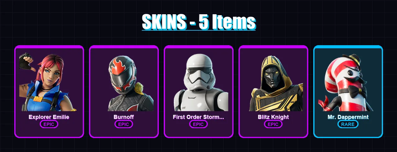 [PS4/PS5/XBOX/PC] | Explorer Emilie | Burnoff | First Order Stormtrooper | 5 skin | Lv96