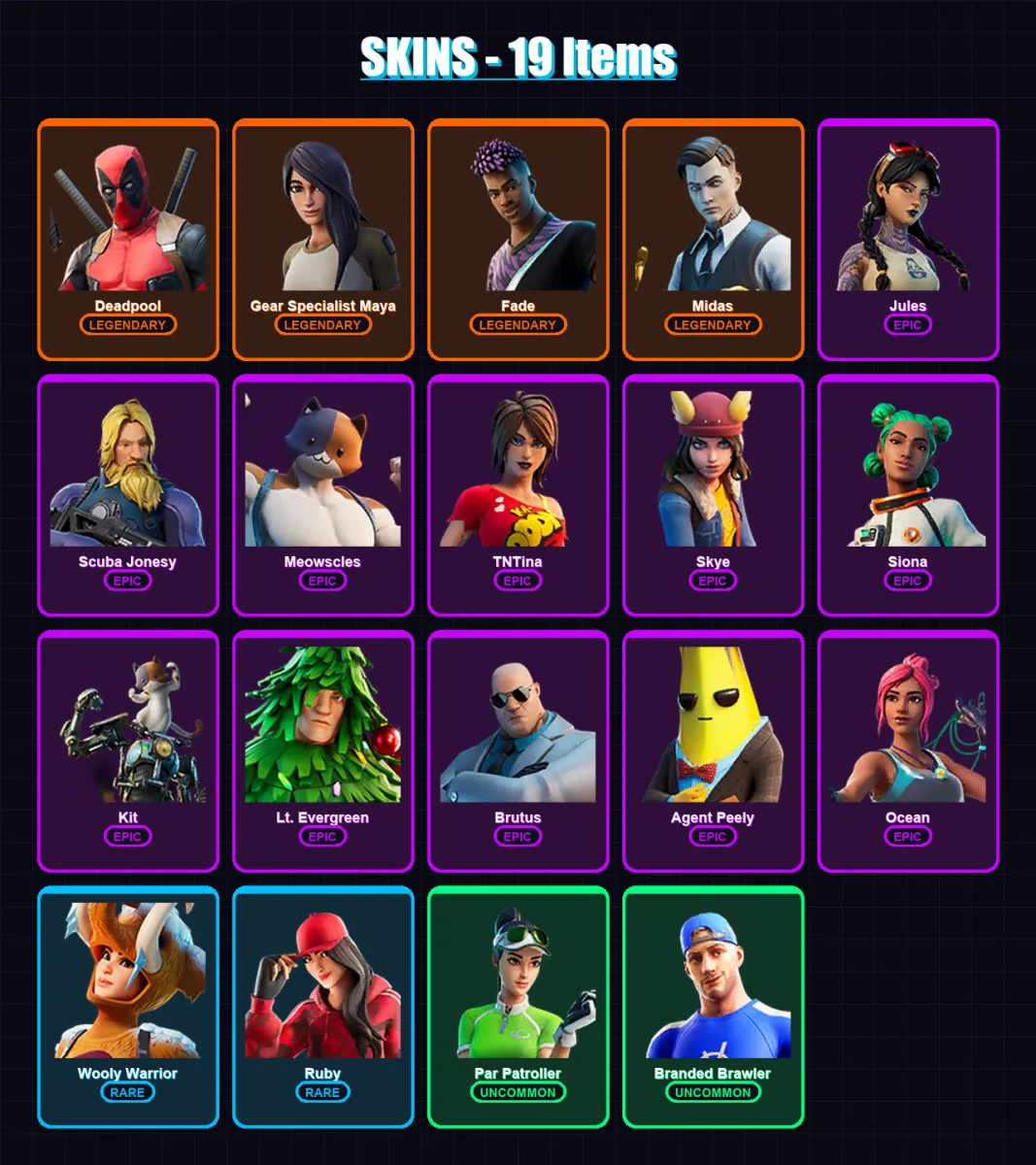 [PC/XBOX/PSN] | Deadpool | Gear Specialist Maya | Fade | Midas | Jules | 19 skin | 20 pickaxe | 26 emote | 25 glider | Lv354 — Fortnite account