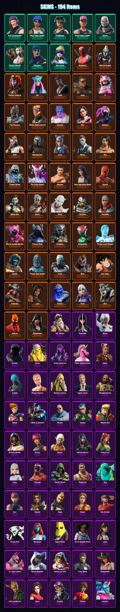 [PC/XBOX] | Sub Commander | Blue Team Leader | Trailblazer | Rose Team Leader | Havoc | 194 skin | 162 pickaxe | 160 emote | 129 glider | Lv1745