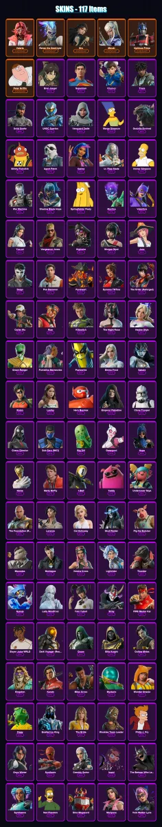 [PC] | Valeria | Renzo the Destroyer | Era | Mizuki | Optimus Prime | 117 skin | 179 pickaxe | 108 emote | 121 glider | Lv1578