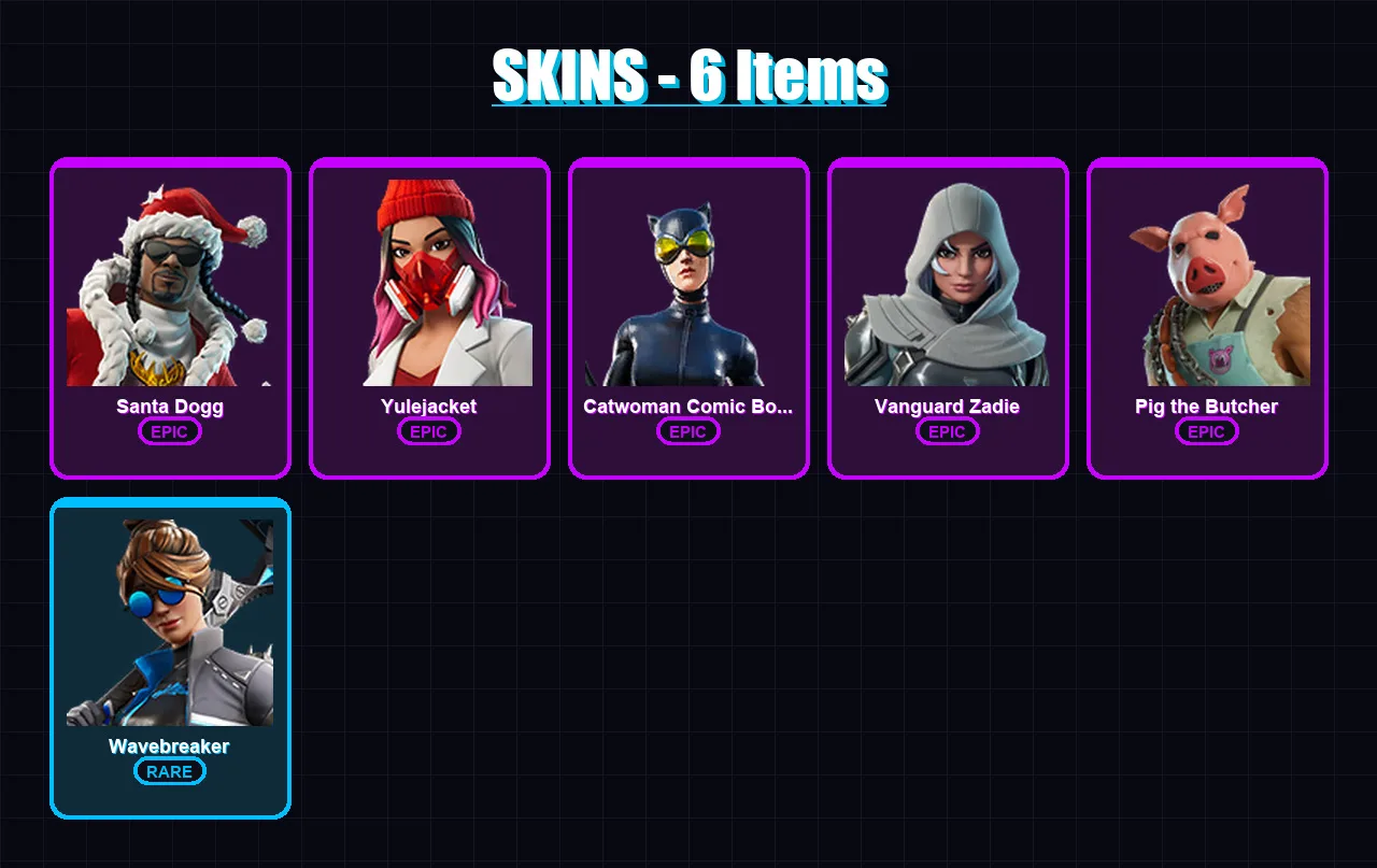 [PC/XBOX/PSN] | Santa Dogg | Yulejacket | Catwoman Comic Book Outfit | 6 skin | Lv404