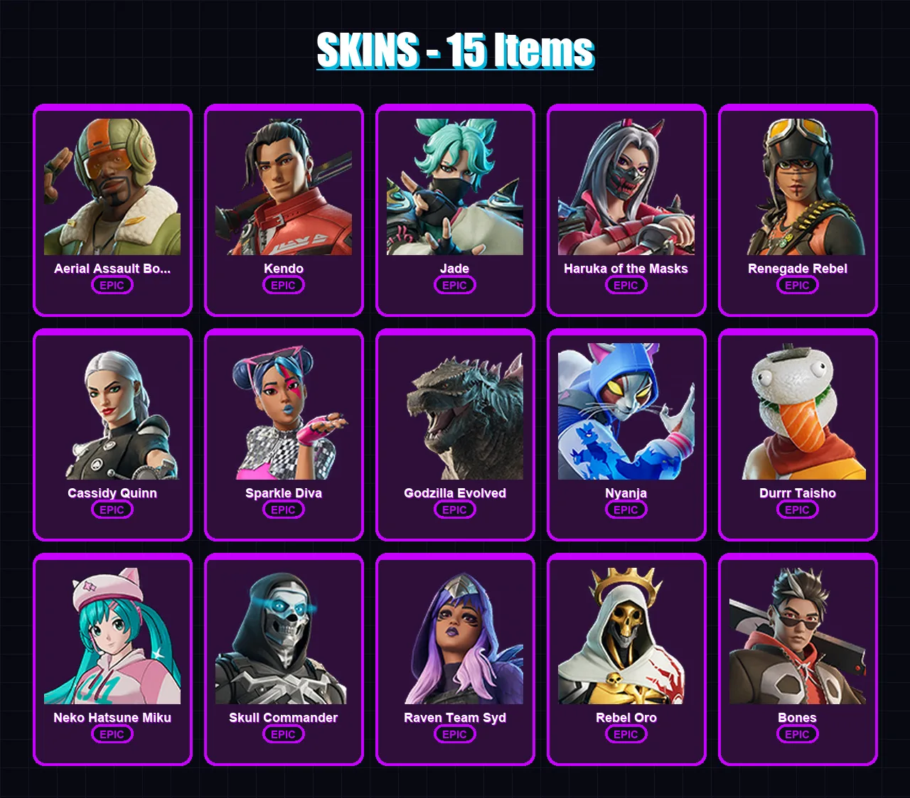 [PC/XBOX/PSN] | Aerial Assault Bomber | Kendo | Jade | Haruka of the Masks | Renegade Rebel | 15 skin | 18 pickaxe | 17 emote | 11 glider | Lv104
