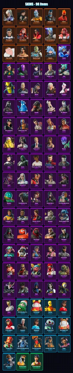 [PC/XBOX] | Mizuki | Era | The Origin | Omegarok | Inferno | 98 skin | 139 pickaxe | 110 emote | 116 glider | Lv2261