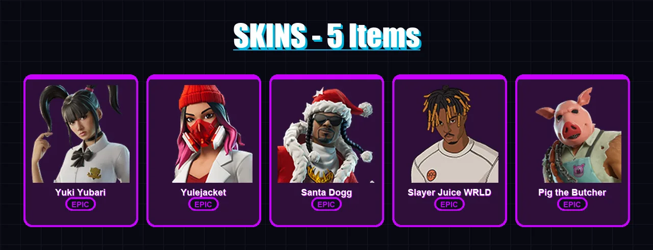 [SWITCH/XBOX/PSN/PC] | Yuki Yubari | Yulejacket | Santa Dogg | 5 skin | Lv426