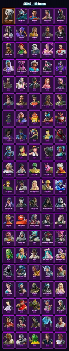 [PC/PSN] | P.A.N.D.A Team Leader | Yon Dar 3000 | Superman | Keisha Cross | Redline Racer | 110 skin | 140 pickaxe | 105 emote | 73 glider | Lv1057