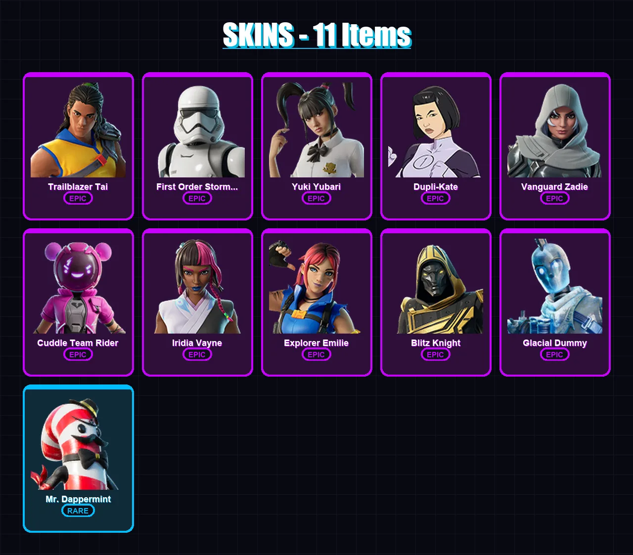 [PS4/PS5/XBOX/PC] | Trailblazer Tai | First Order Stormtrooper | Yuki Yubari | 11 skin | Lv270