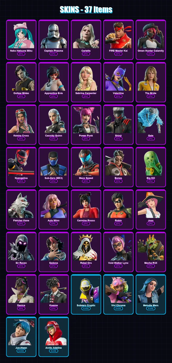 [PC/XBOX/PSN] | Neko Hatsune Miku | Captain Phasma | Carletta | 37 skin | Lv189