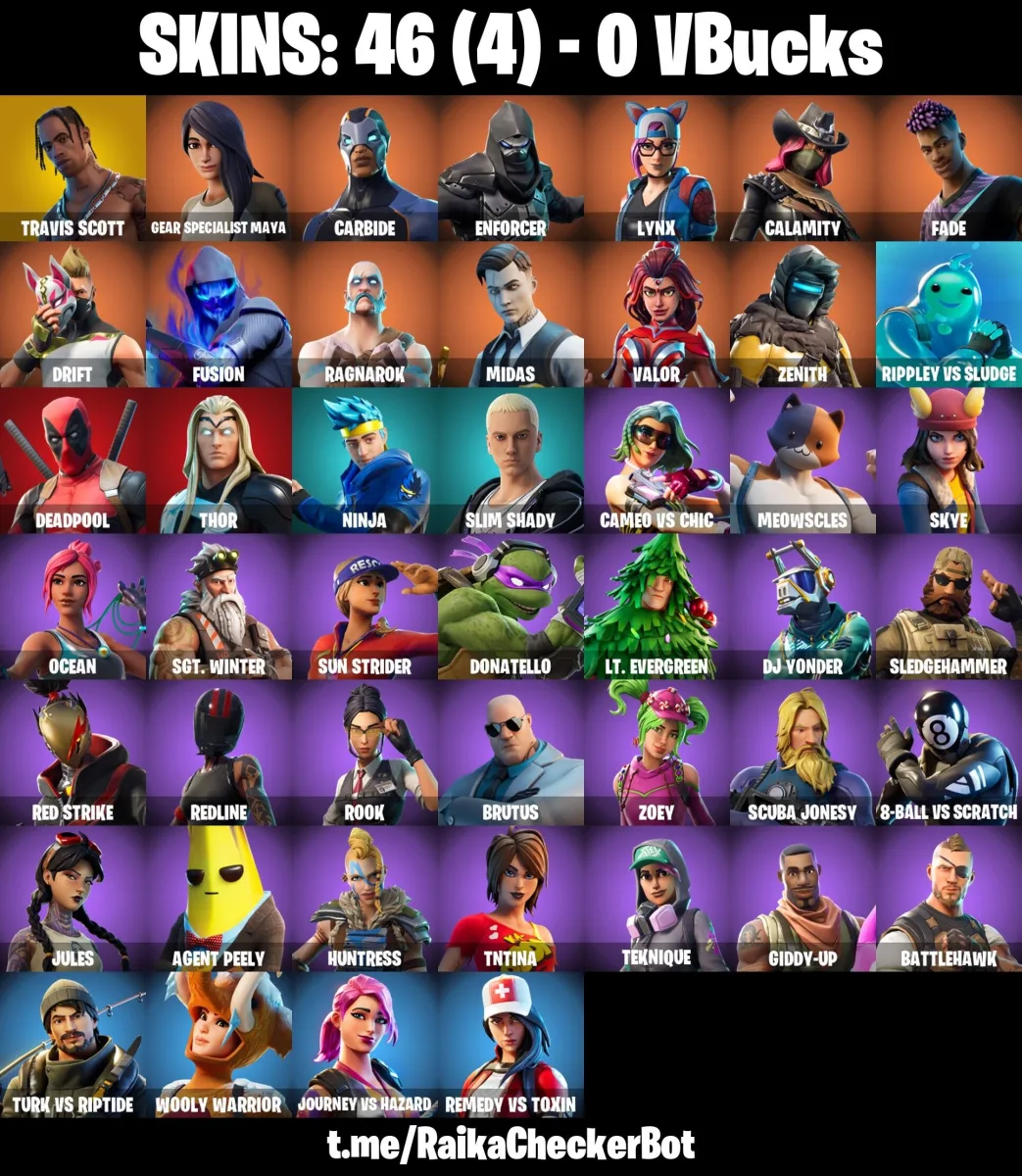 46 Skins + Travis Scott — Fortnite account