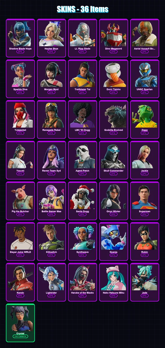 [PS4/PS5/XBOX/PC] | Shadow Blade Hope | Haylee Skye | Lt. Ripp Slade | 36 skin | Lv487