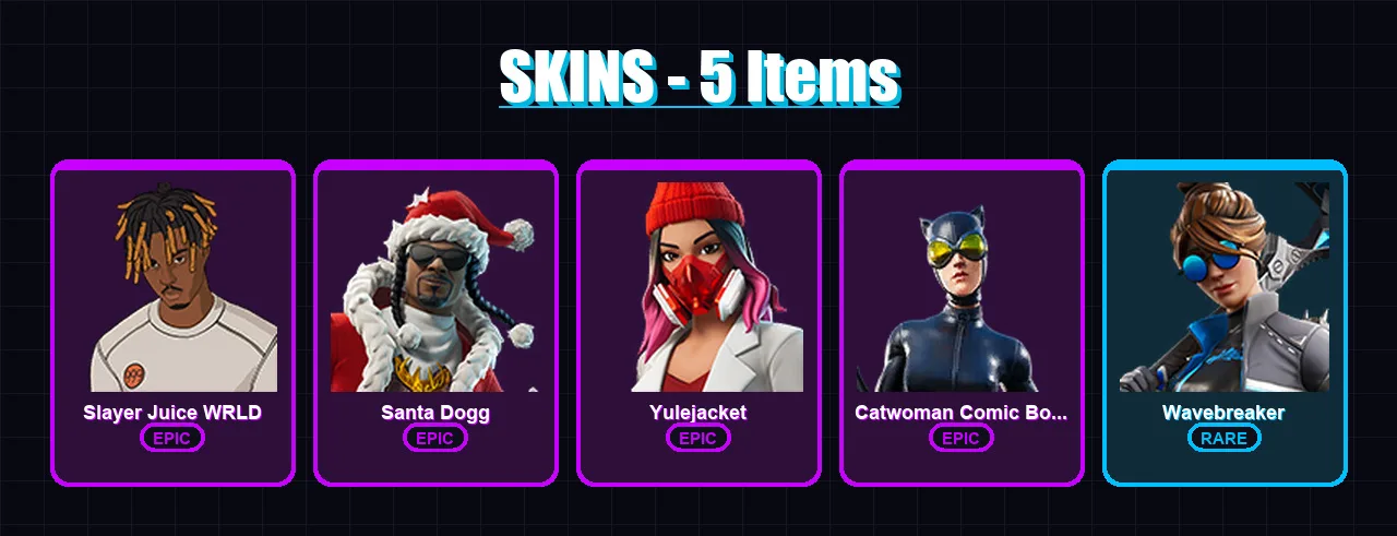 [PC/XBOX/PSN] | Slayer Juice WRLD | Santa Dogg | Yulejacket | 5 skin | Lv121