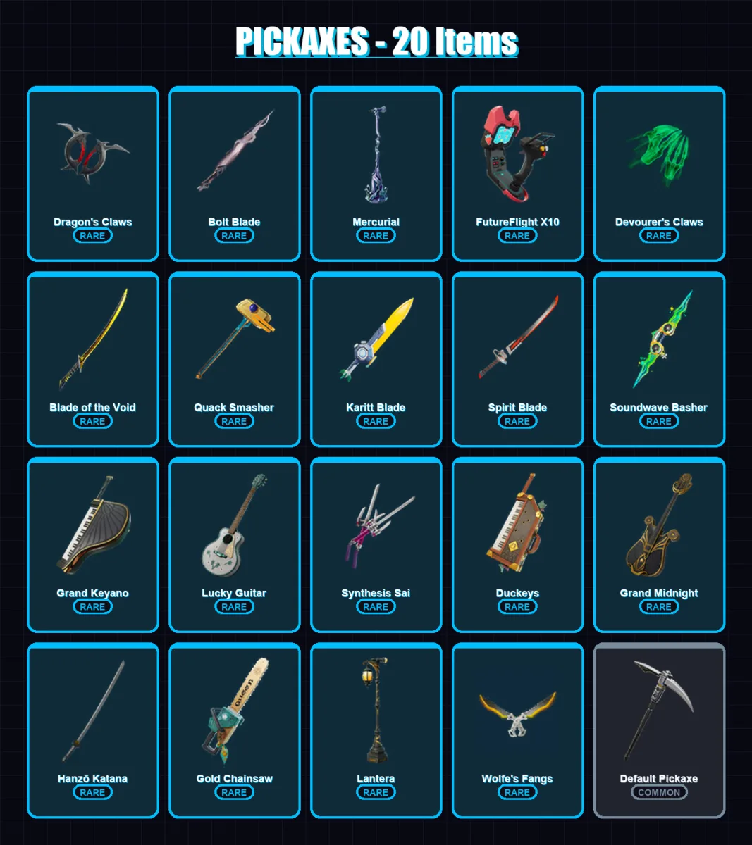[PC/PSN] | Spectral Devourer | Neo Future Rox | Dragonheart Demi | The Guardian | Cluster | 14 skin | 20 pickaxe | 13 emote | 15 glider | Lv89