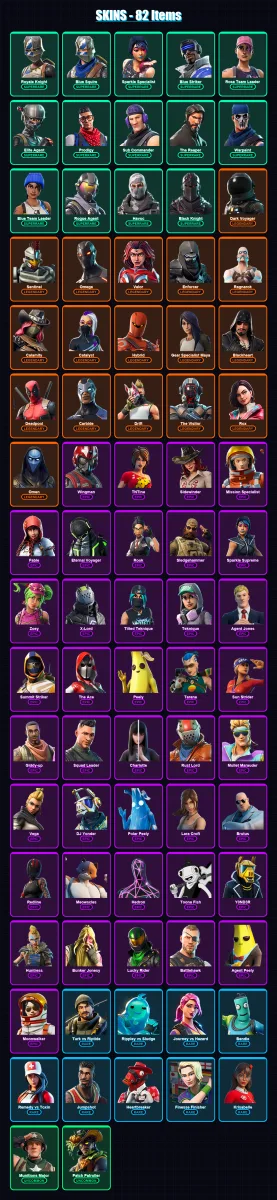 [PC/XBOX] | Royale Knight | Blue Squire | Sparkle Specialist | Blue Striker | Rose Team Leader | 82 skin | 65 pickaxe | 73 emote | 74 glider | Lv107