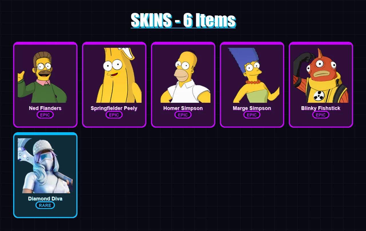 [PC/XBOX/PSN] | Ned Flanders | Springfielder Peely | Homer Simpson | 6 skin | Lv76