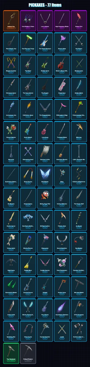 [PC/XBOX] | Grimey | Raiden | Yennefer of Vengerberg | Pig the Butcher | Yuki Yubari | 12 skin | 77 pickaxe | 34 emote | 54 glider | Lv926