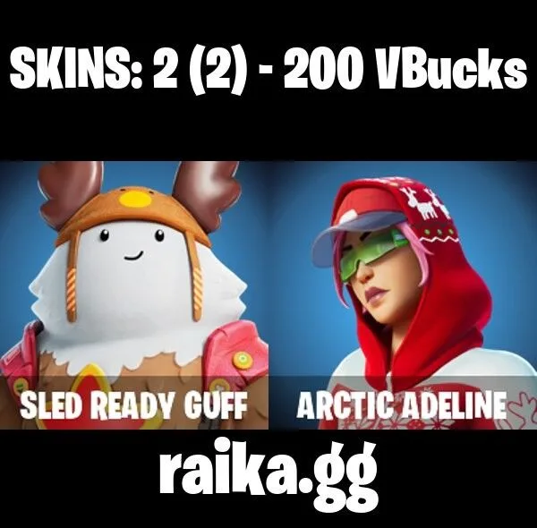 PSN/Xbox/PC Skins: 2 200 Vbucks Sled Ready Guff | Arctic Adeline | Lectro Guard Pack | Lunar Hyperjet | Fa-la-la-Llama Instant FULL ACCESS — Fortnite account