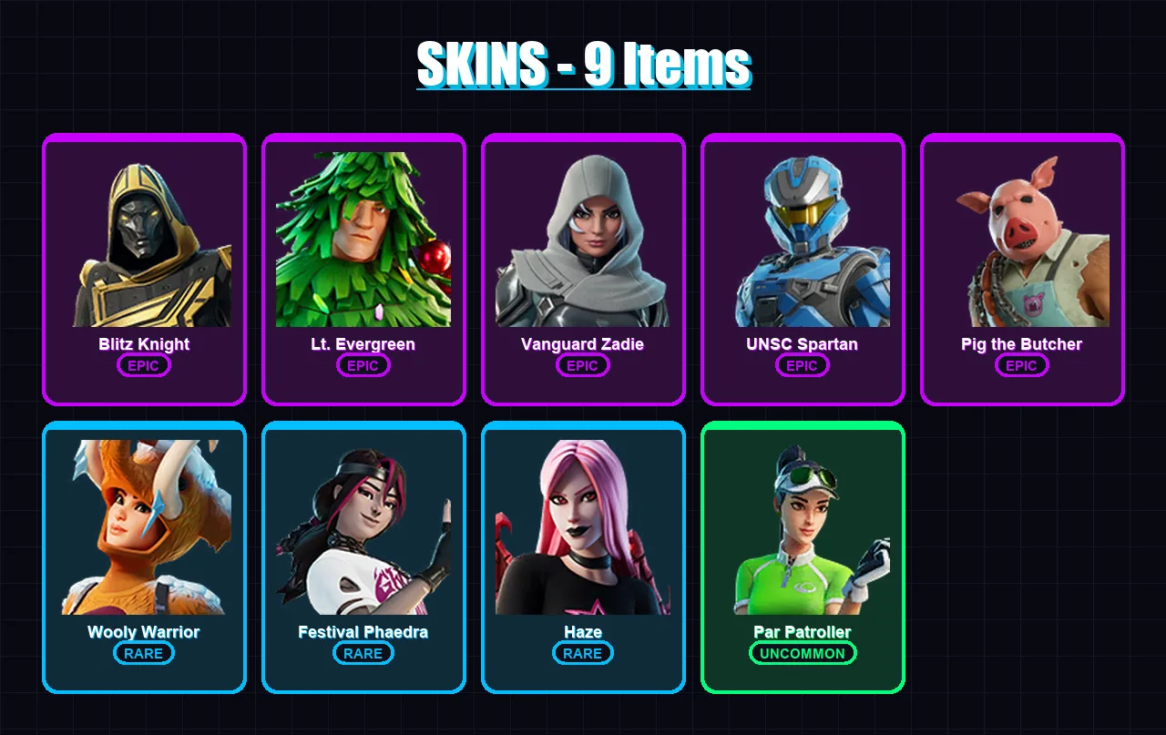 [PS4/PS5/XBOX/PC] | Blitz Knight | Lt. Evergreen | Vanguard Zadie | 9 skin | Lv446