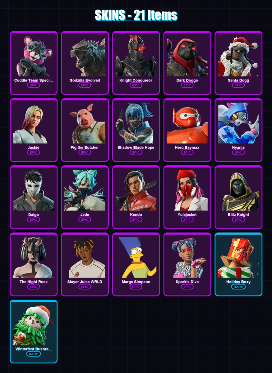 [PC/PSN] | Cuddle Team Specialist | Godzilla Evolved | Knight Conqueror | 21 skin | Lv564