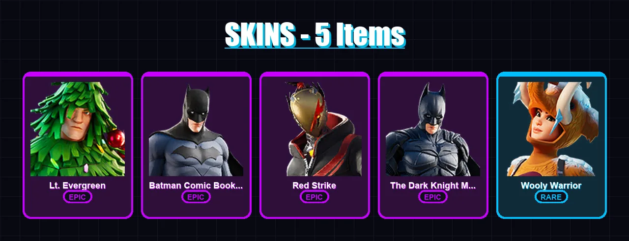 [PC/XBOX/PSN] | Lt. Evergreen | Batman Comic Book Outfit | Red Strike | 5 skin | Lv185 — Game account