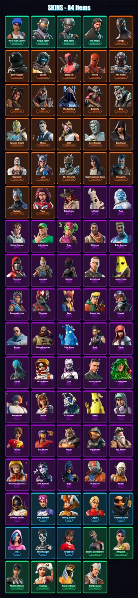 [PC/XBOX/PSN] | Blue Team Leader | Rogue Agent | Elite Agent | The Reaper | Omega | 84 skin | 80 pickaxe | 86 emote | 79 glider | Lv1233