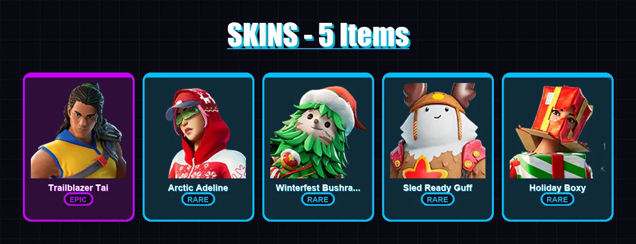 [PC/XBOX/PSN] | Trailblazer Tai | Arctic Adeline | Winterfest Bushranger | 5 skin | Lv226