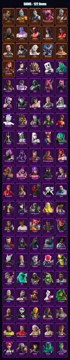 [PC] | Joey | The Origin | Midas | Mecha Cuddle Master | Ronin | 122 skin | 159 pickaxe | 117 emote | 98 glider | Lv1860