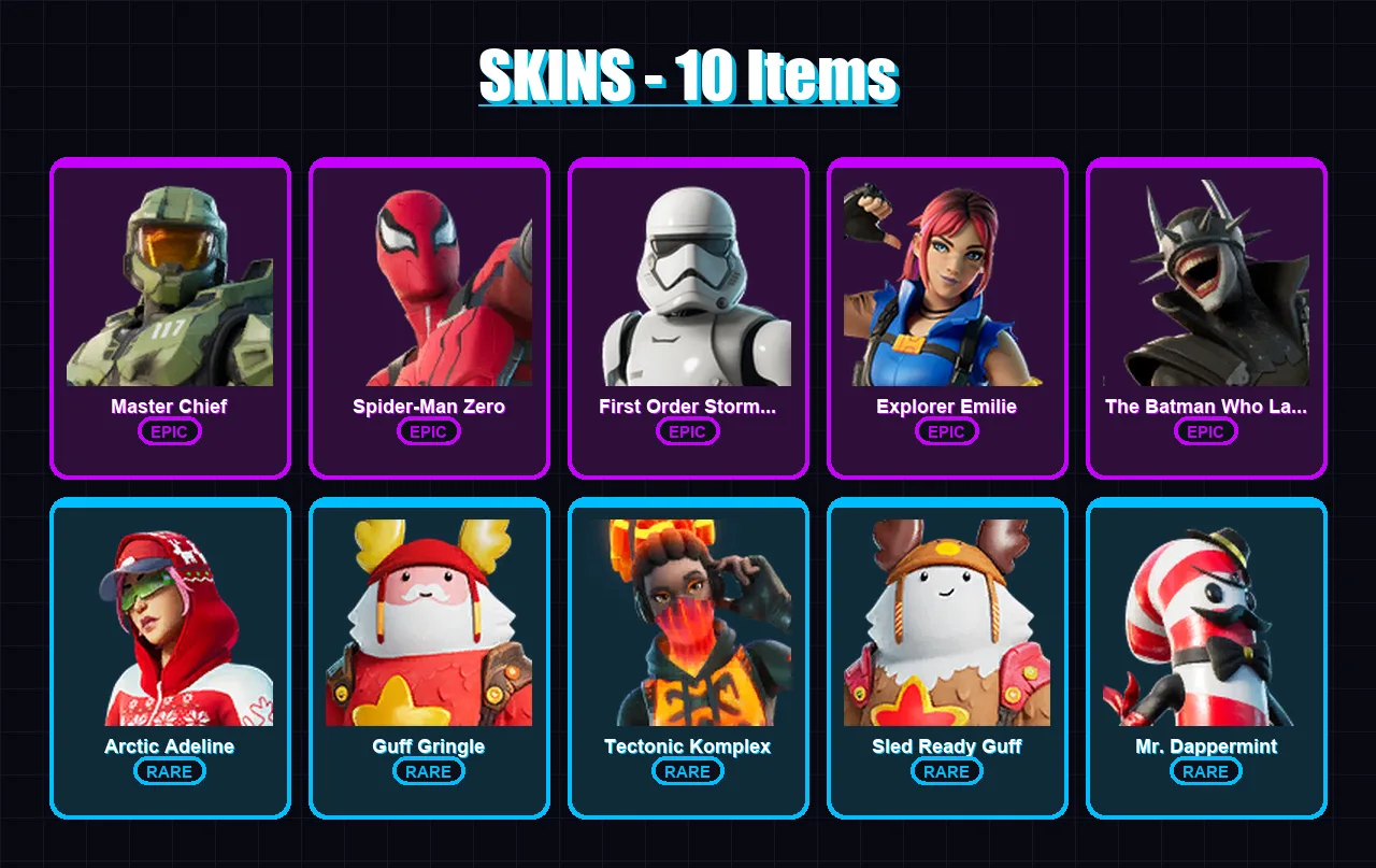 [PC/PSN] | Master Chief | Spider-Man Zero | First Order Stormtrooper | 10 skin | Lv426