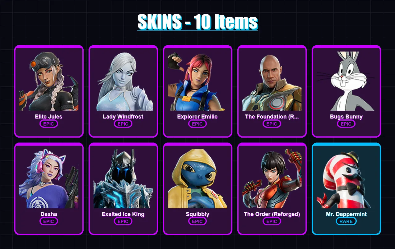 [PC/XBOX/PSN] | Elite Jules | Lady Windfrost | Explorer Emilie | 10 skin | Lv126