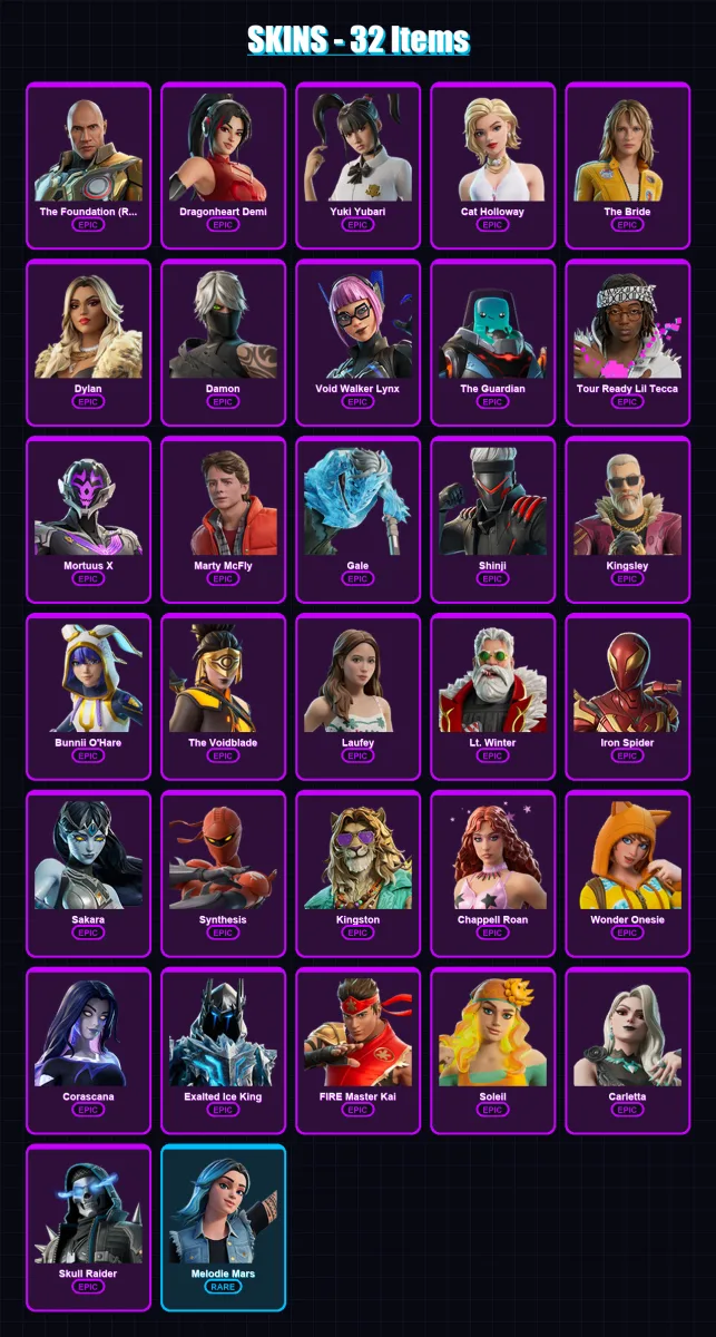 [PS4/PS5/XBOX/PC] | The Foundation (Reforged) | Dragonheart Demi | Yuki Yubari | 32 skin | Lv177
